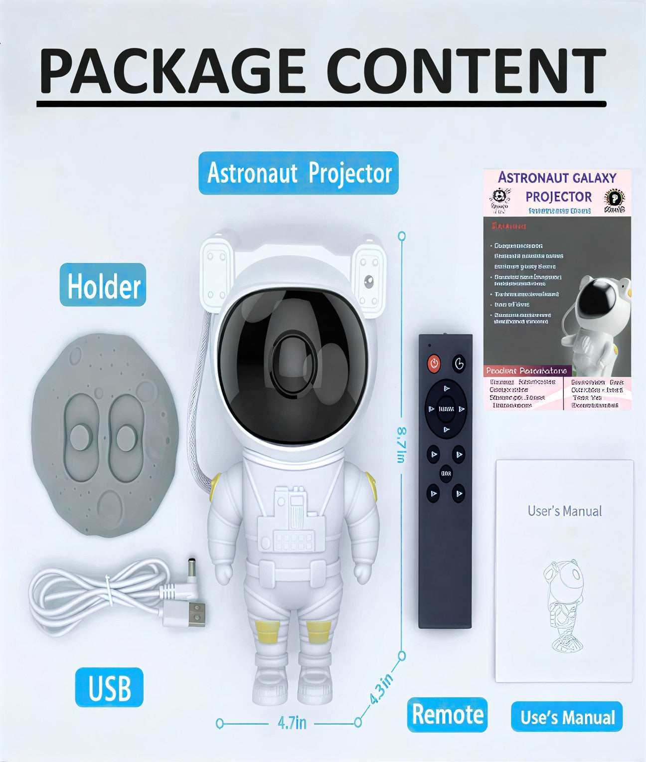 Astronaut Galaxy Star Projector β Transform Your Room into a Cosmic Dream π | Remote Control Night Lamp