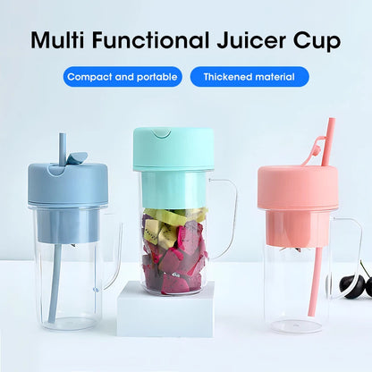 Portable Electric Juicer with Straw